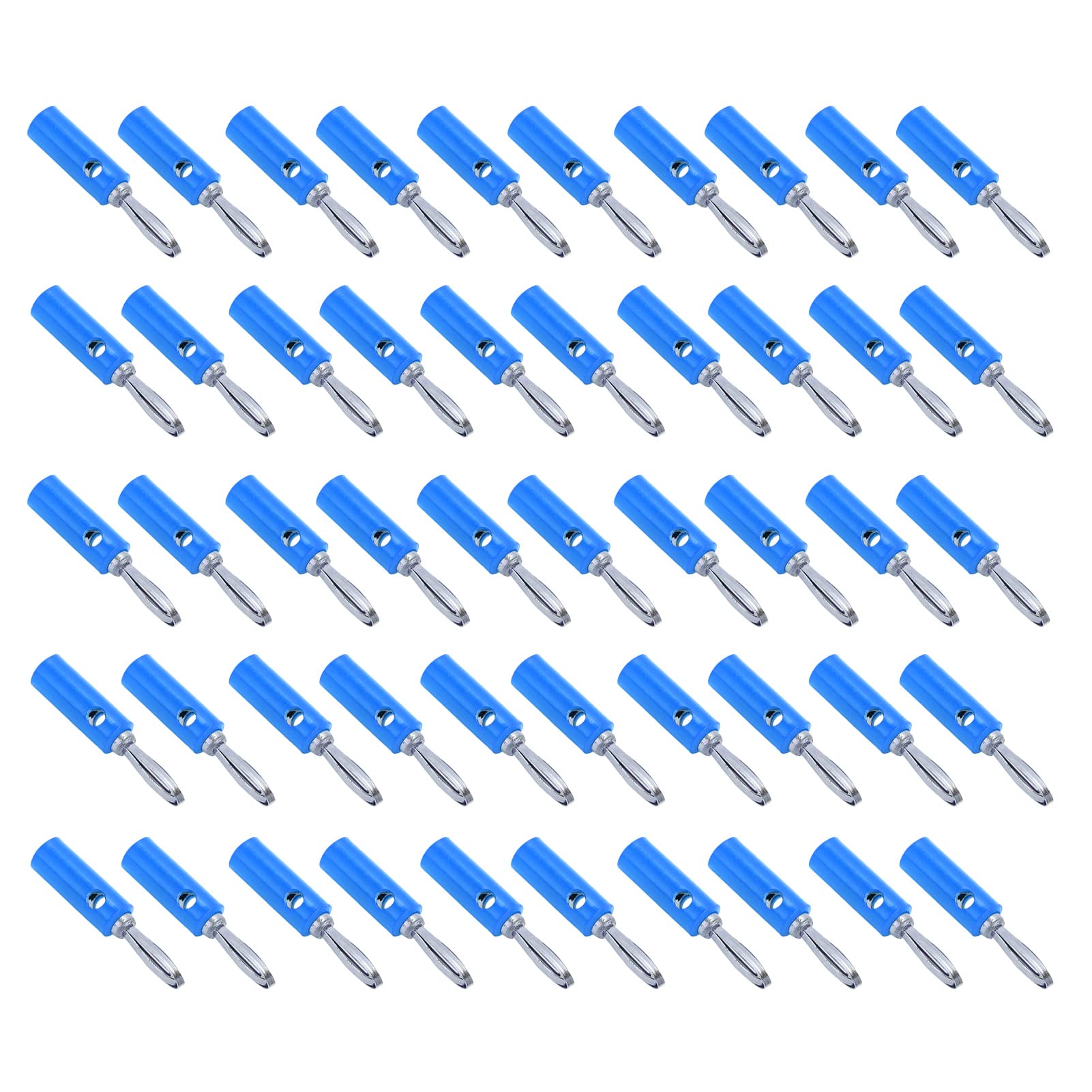4mm Banana Plug Connector - JT002 Stable Solder Wiring for Industrial & Electronic Equipment (Blue) | Perfect for Audio Systems, Test Leads & Power Connections
