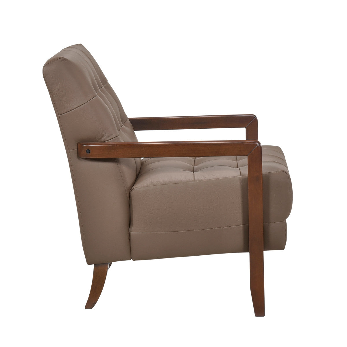 Archam Accent Chair - Modern Brown Upholstered Lounge Chair for Living Room, Bedroom & Office - Comfortable Reading Chair with Sturdy Wooden Legs