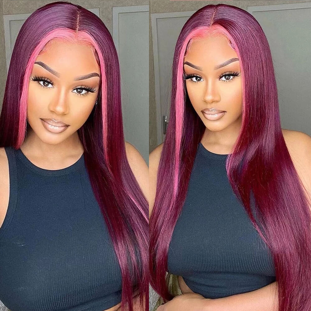 Skunk Stripe Wig Collection | eullair Must Have Gorgeous Colored Highlight Lace Frontal Wig for Women - Perfect for Cosplay, Parties & Fashion Styling