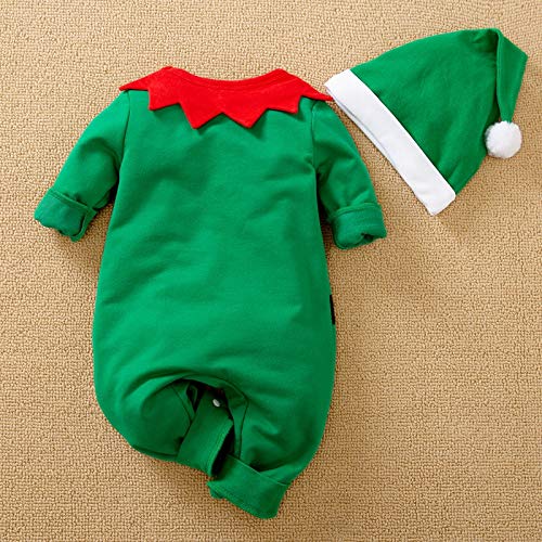 Adorable Christmas Baby Romper Set for Girls & Boys - Long Sleeve Jumpsuit with Matching Hat | Newborn Holiday Outfit for Family Photos & Christmas Celebrations