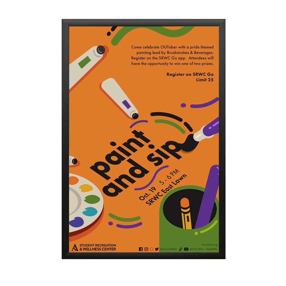 36x84 Large Snap Open Front Loading Poster Frame - 1 1/4