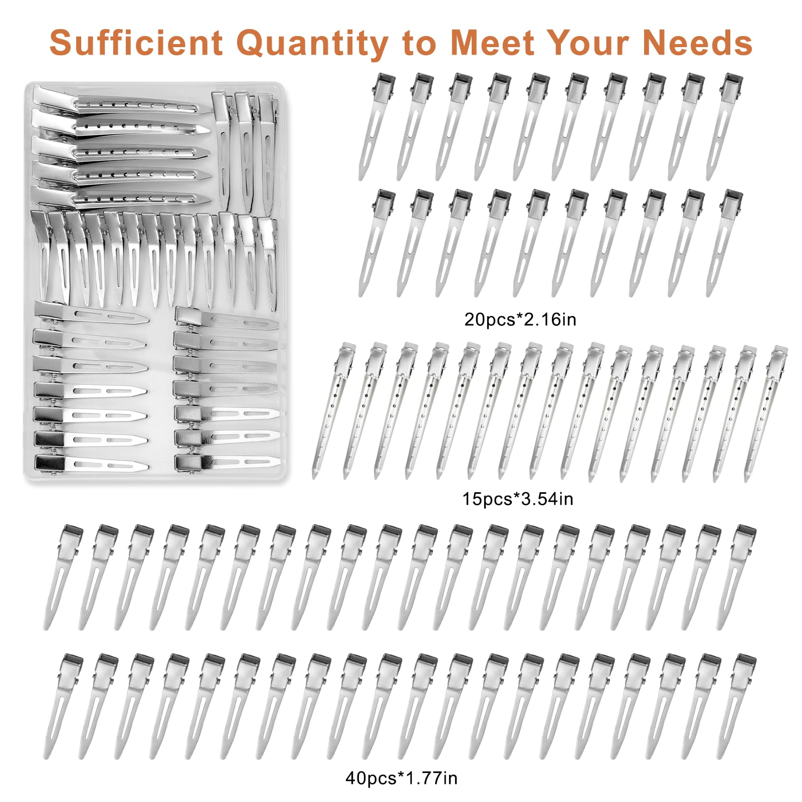75 Pack No Crease Duckbill Hair Clips for Women - Styling & Salon Use