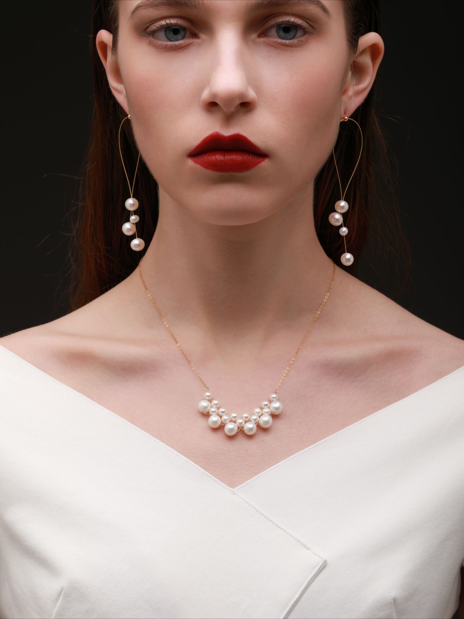 COCOKIM Embellished Pearl Cloud Necklace - Elegant Layered Pearl Choker for Women | Perfect for Weddings, Parties & Date Nights