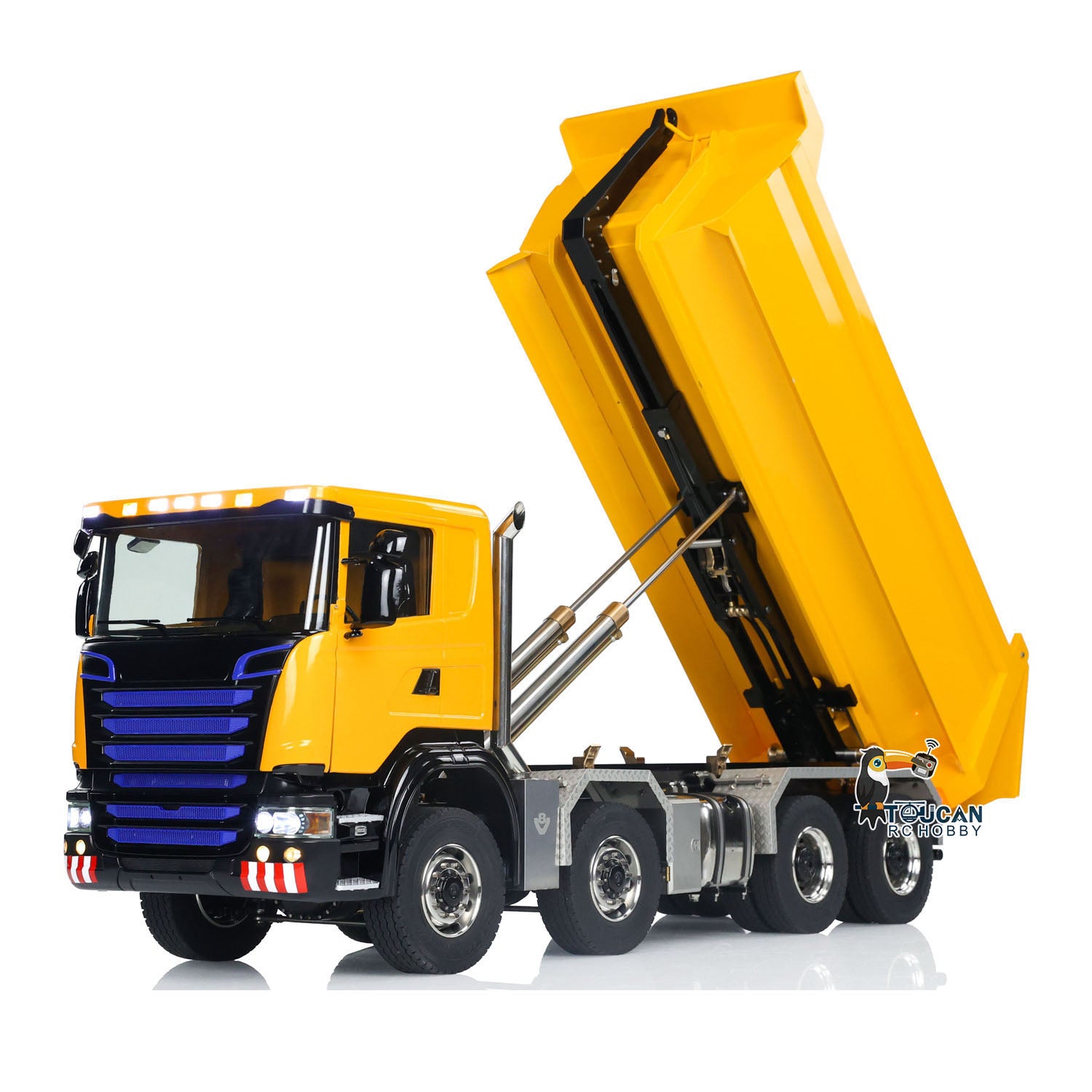 1/14 Scale Metal Remote Control Hydraulic Dump Truck - 8x8 RC Construction Vehicle with Differential & Full Tipper Function - Perfect for Construction Site Play, Collectors & RC Hobbyists