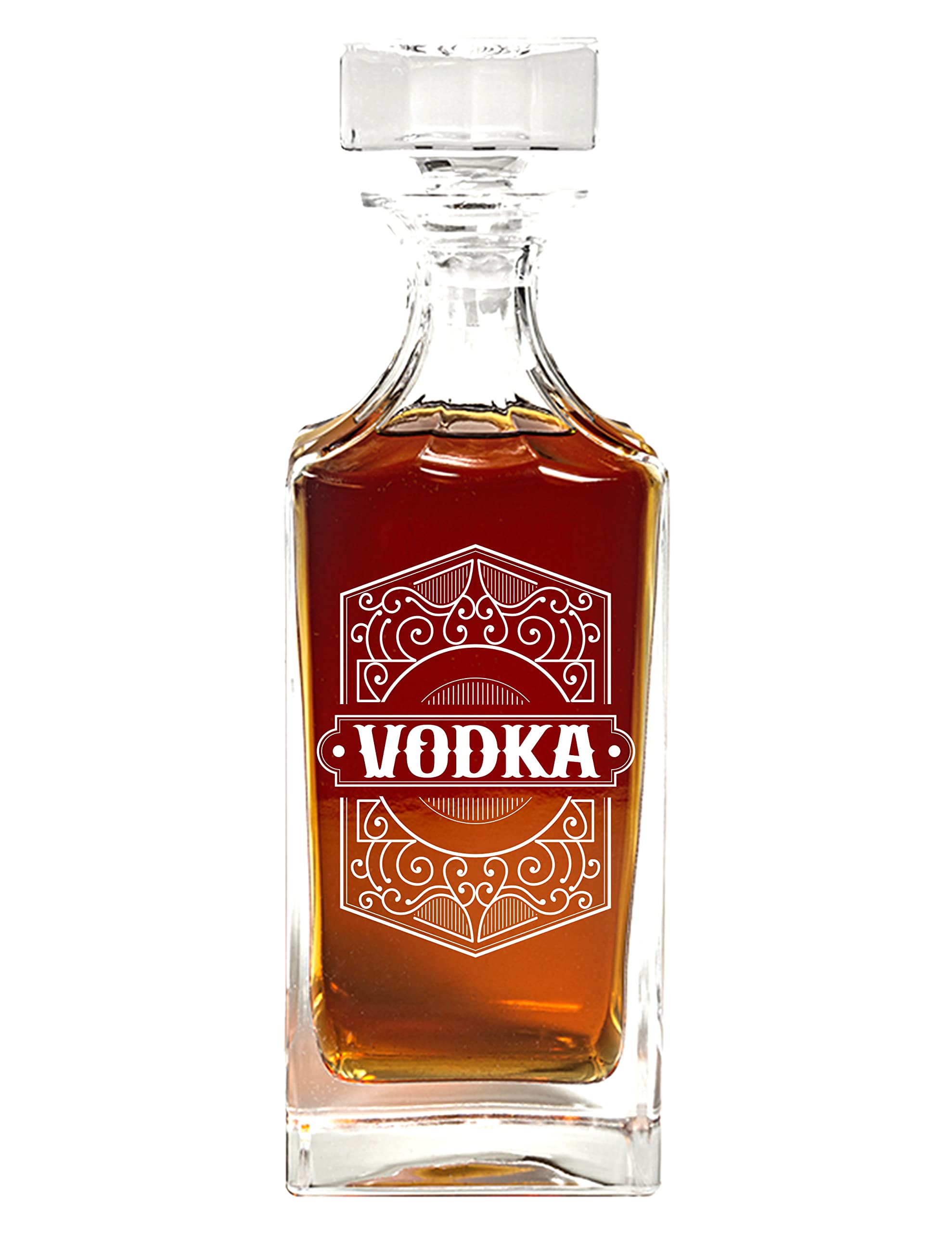 Premium Vodka Decanter Set - Elegant Glass Decanter with Vodka-Themed Design - Unique Barware Gift for Vodka Lovers & Enthusiasts - Perfect for Home Bars, Parties & Special Occasions