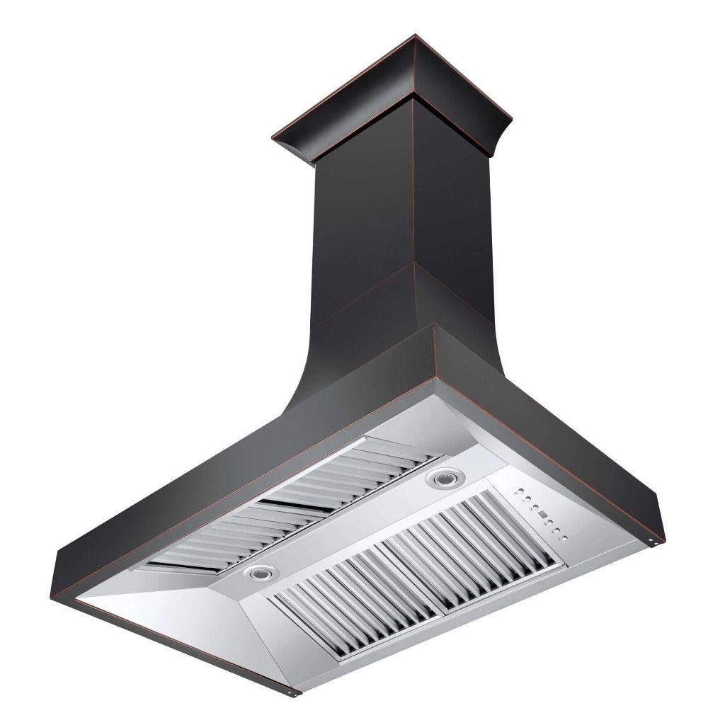 ZLINE 8632B Designer Series Oil Rubbed Bronze Wall Mount Range Hood - 36 Inch Kitchen Vent Hood with Powerful CFM for Modern Home Cooking