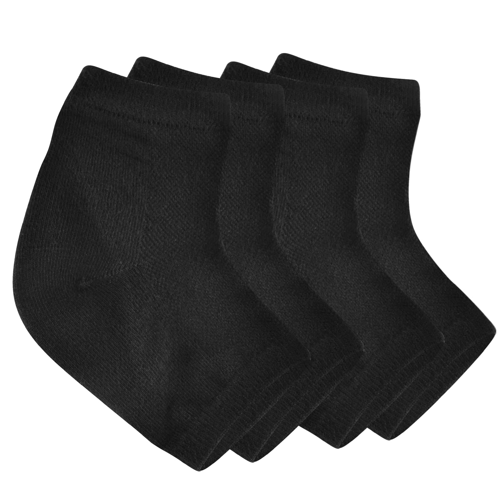 2 Pairs Moisturizing Silicone Gel Heel Socks for Cracked Feet - Soft & Breathable Heel Repair Socks for Women & Men, Pedicure Treatment Socks (Black) - Perfect for Overnight Foot Care & Dry Skin Relief
