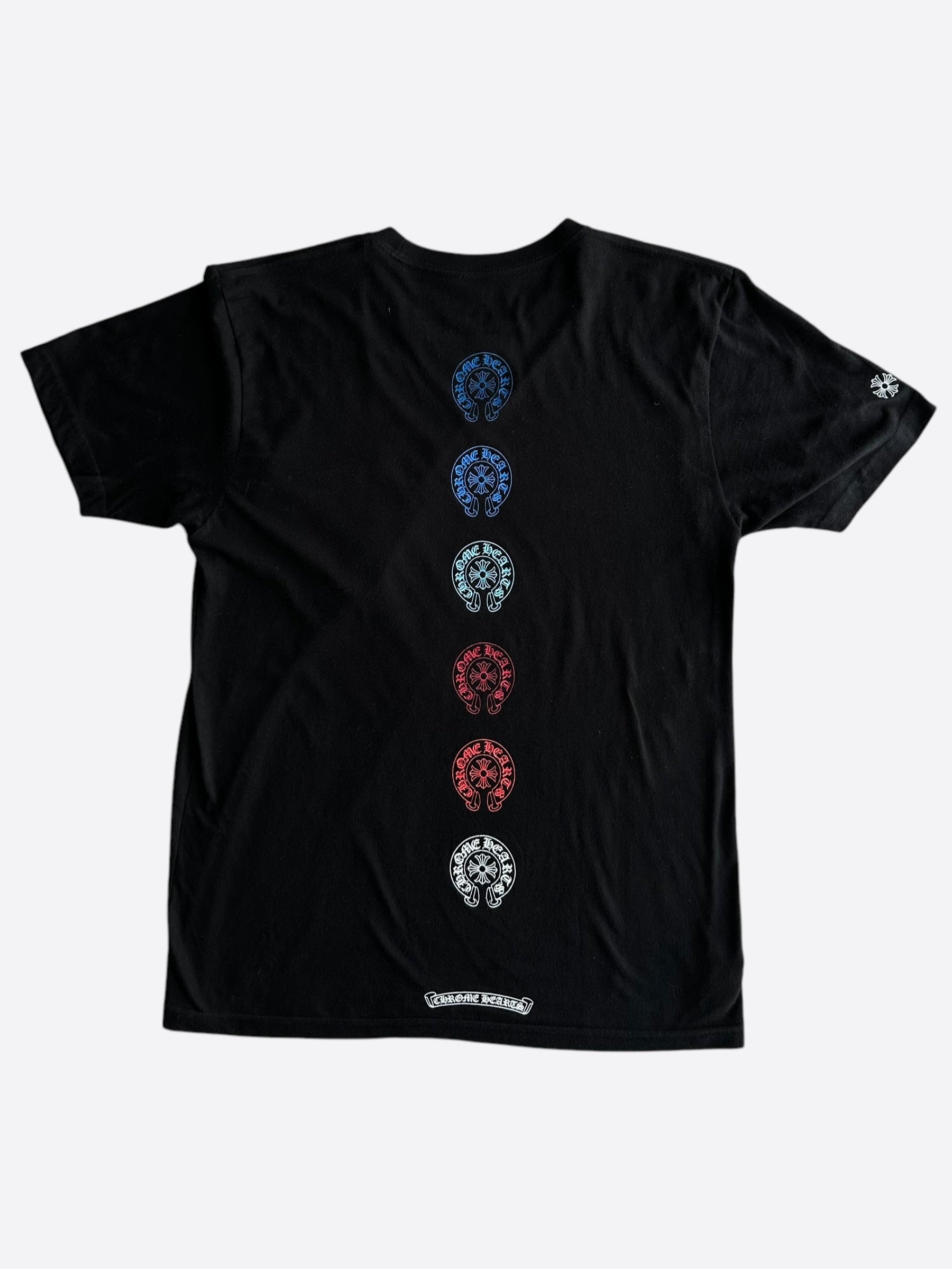Chrome Hearts Black Multicolor Horseshoe Logo T-Shirt for Men - Stylish Graphic Tee for Casual Wear, Street Fashion & Everyday Outfits