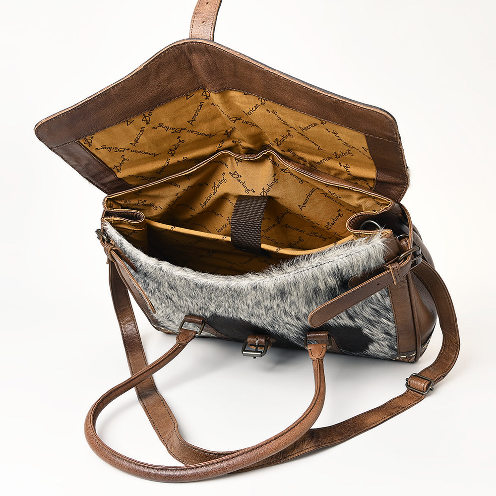 American Darling ADBG1397 Genuine Leather Crossbody Bag for Women - Western Style Hair-On Tooled Handbag Purse - Perfect for Casual Outings, Travel & Everyday Use