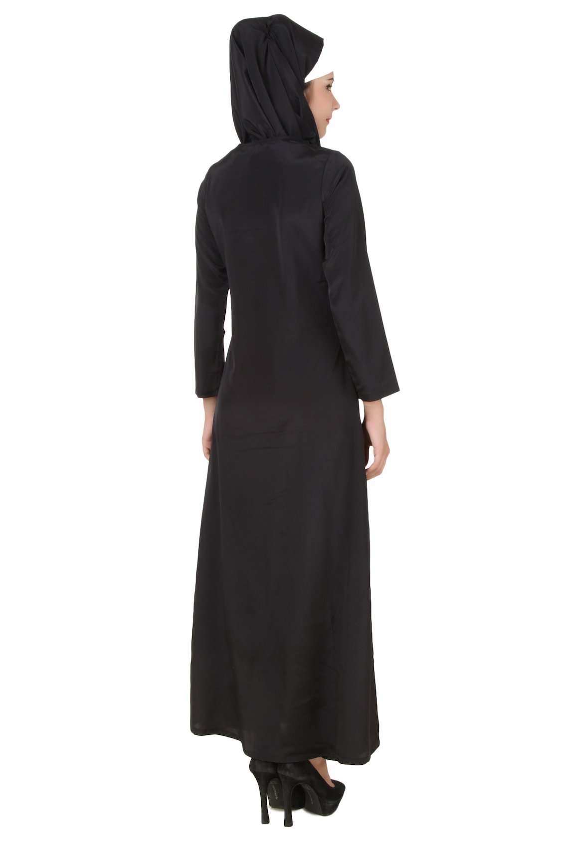 Elegant Black Nida Abaya for Women - Modest Islamic Prayer Dress - Perfect for Mosque, Eid, and Special Occasions