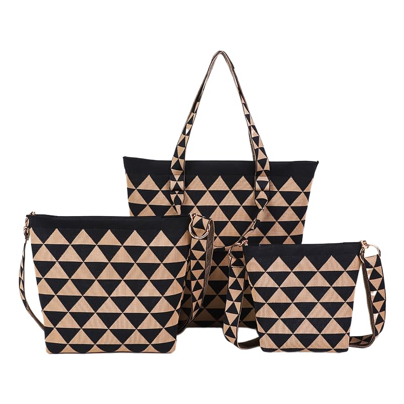 XZCK Triangle Checkerboard Tote Bag for Women - Stylish Shoulder Bag, Summer Beach Tote, Evening Clutch Purse | Perfect for Shopping, Travel & Night Out