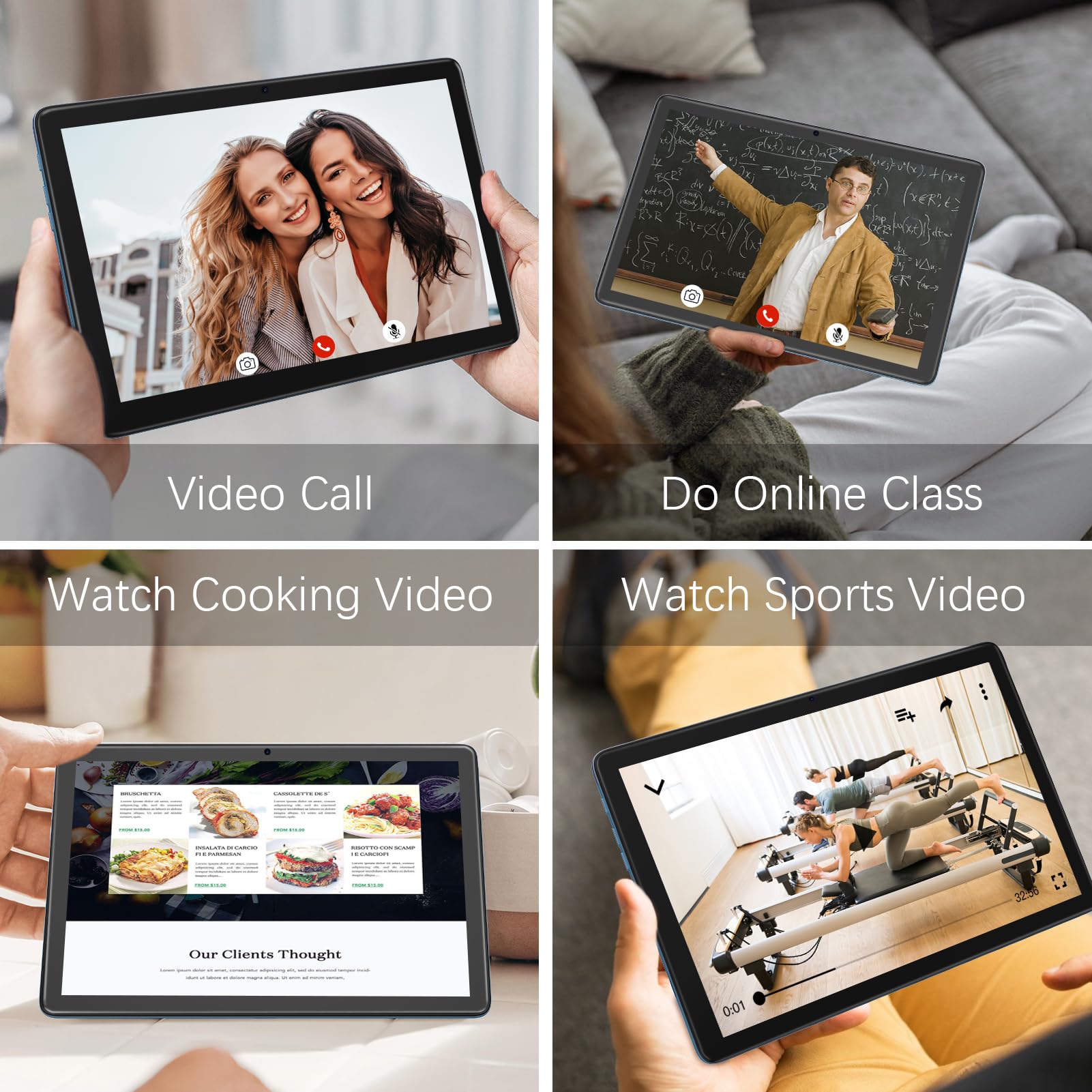 10.1 Inch Android Tablet with 4G LTE, Android 13 OS, 12GB RAM (6+6GB Expandable), 128GB Storage, Dual Camera (8MP+5MP), 5G WiFi, IPS HD Display (1280x800), Bluetooth 5.0, GPS, 8000mAh Battery - Includes Protective Case (Gray) - Perfect for Work, Study, Streaming & Travel