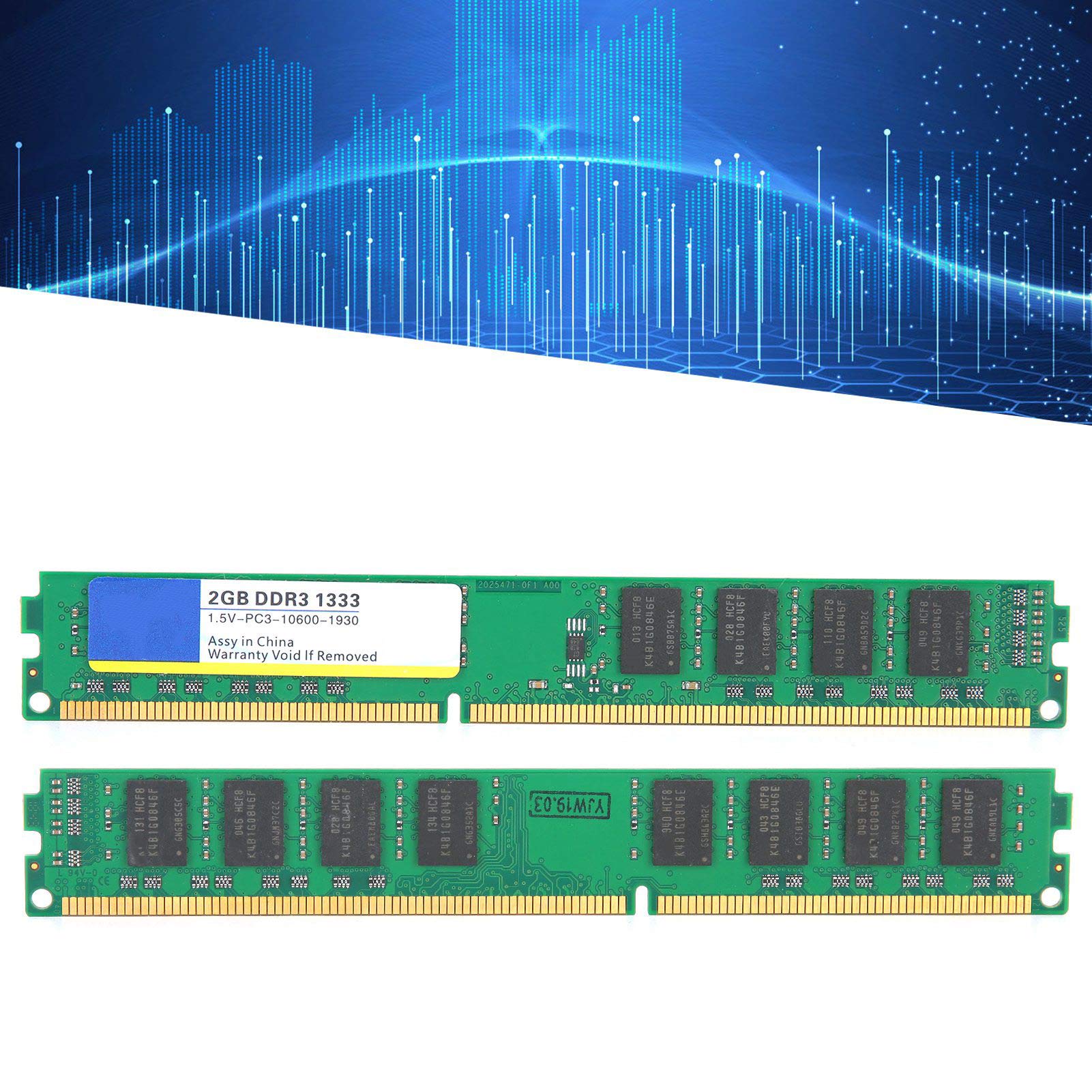 2GB DDR3 1333MHz PC3-10600 240-Pin 1.5V Memory Module for Desktop & Laptop Upgrade, Enhance Performance for Gaming, Multitasking, and Office Work