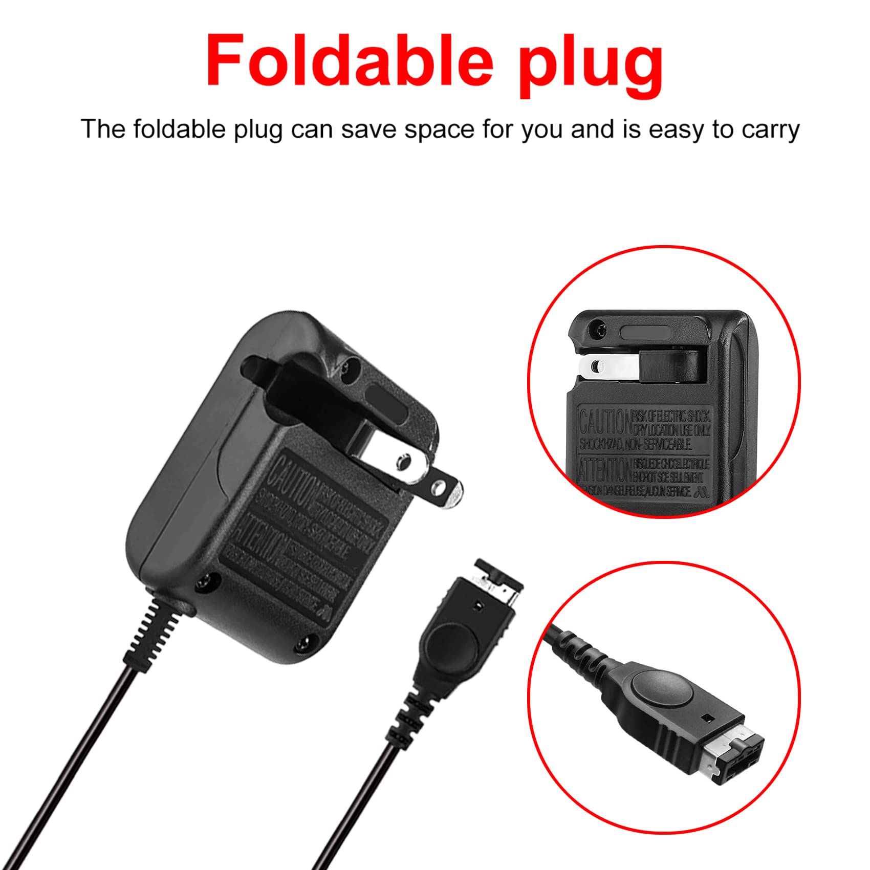 DTOL Gameboy Advance SP Charger - 5.2V 450mA Power Adapter for Nintendo NDS & GBA SP - Wall & Travel Charger Compatible with Gameboy Advance SP & Nintendo DS - Perfect for Gaming at Home or On The Go
