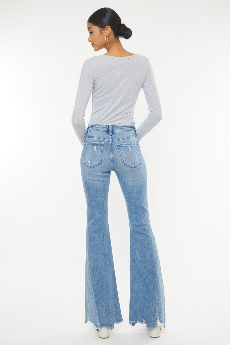 Rosecrans Mid Rise Flare Jeans for Women - Vintage Inspired Stretch Denim Pants - Perfect for Casual Outfits & 70s Style Fashion