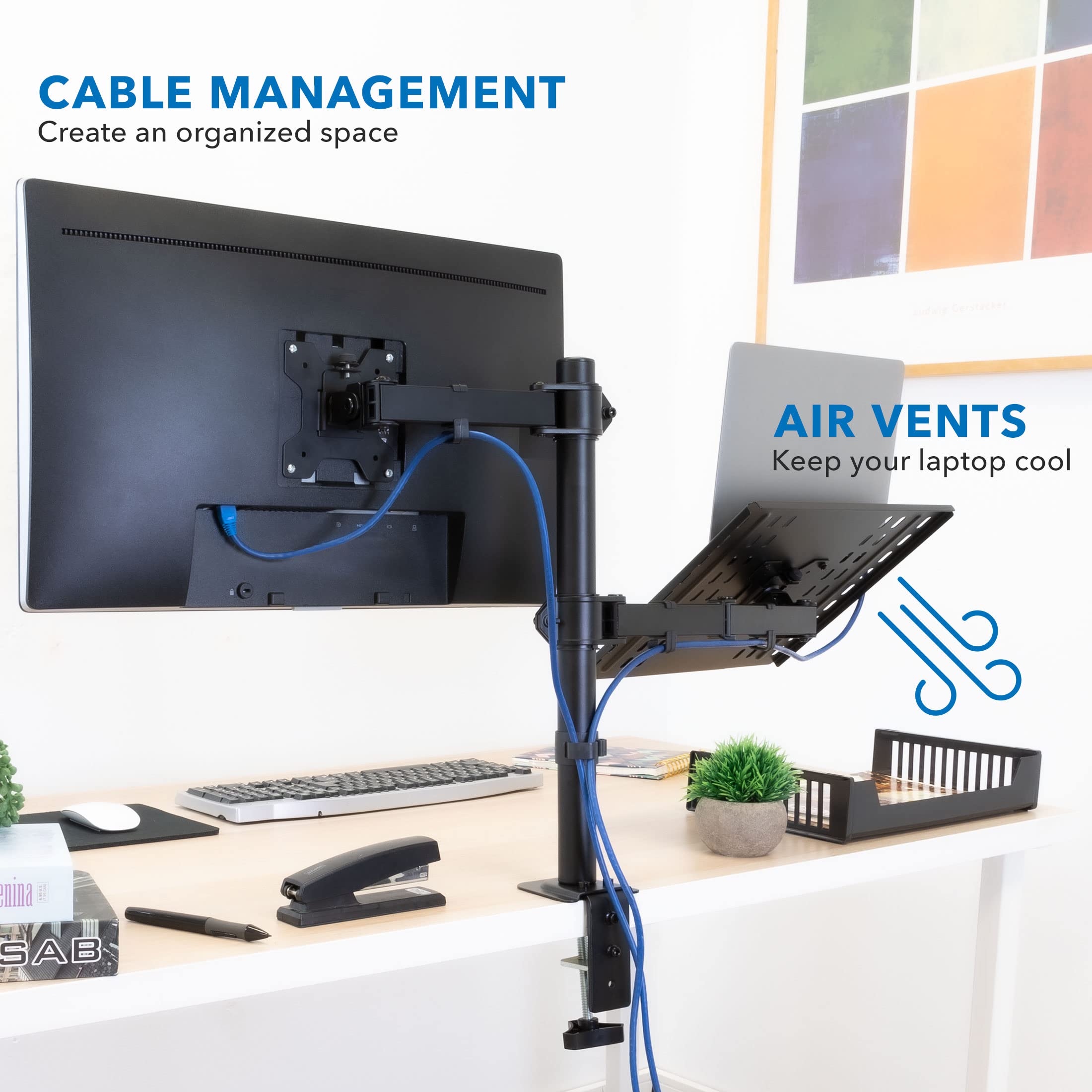 Mount-It! Adjustable Laptop & Monitor Stand - VESA Compatible for 13-32