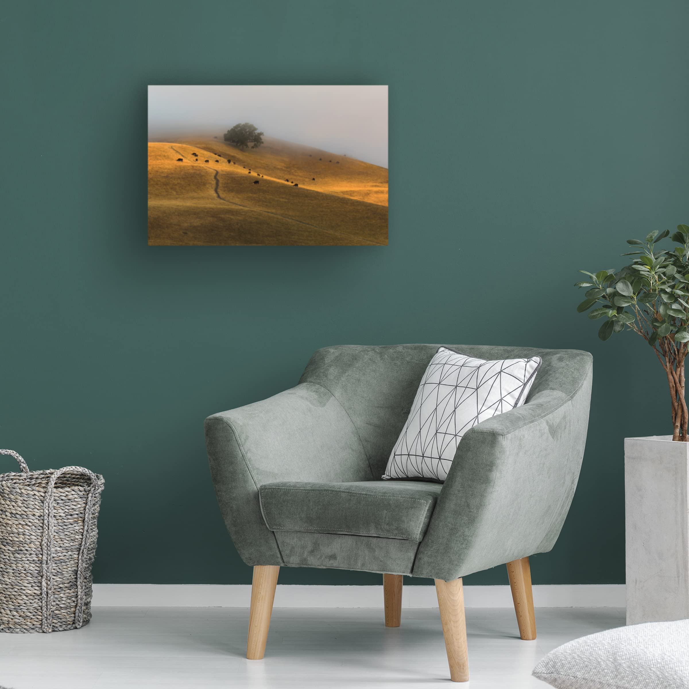 Trademark Fine Art 'A Summer Morning In Trivalley' Canvas Wall Art by Jenny Qiu - Landscape Painting for Living Room, Bedroom & Office Decor