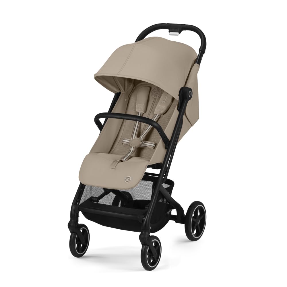 CYBEX Beezy 2 Compact Lightweight Travel Stroller for Baby - Almond Beige | Compatible with CYBEX Car Seats | Perfect for Air Travel, Shopping & City Walks