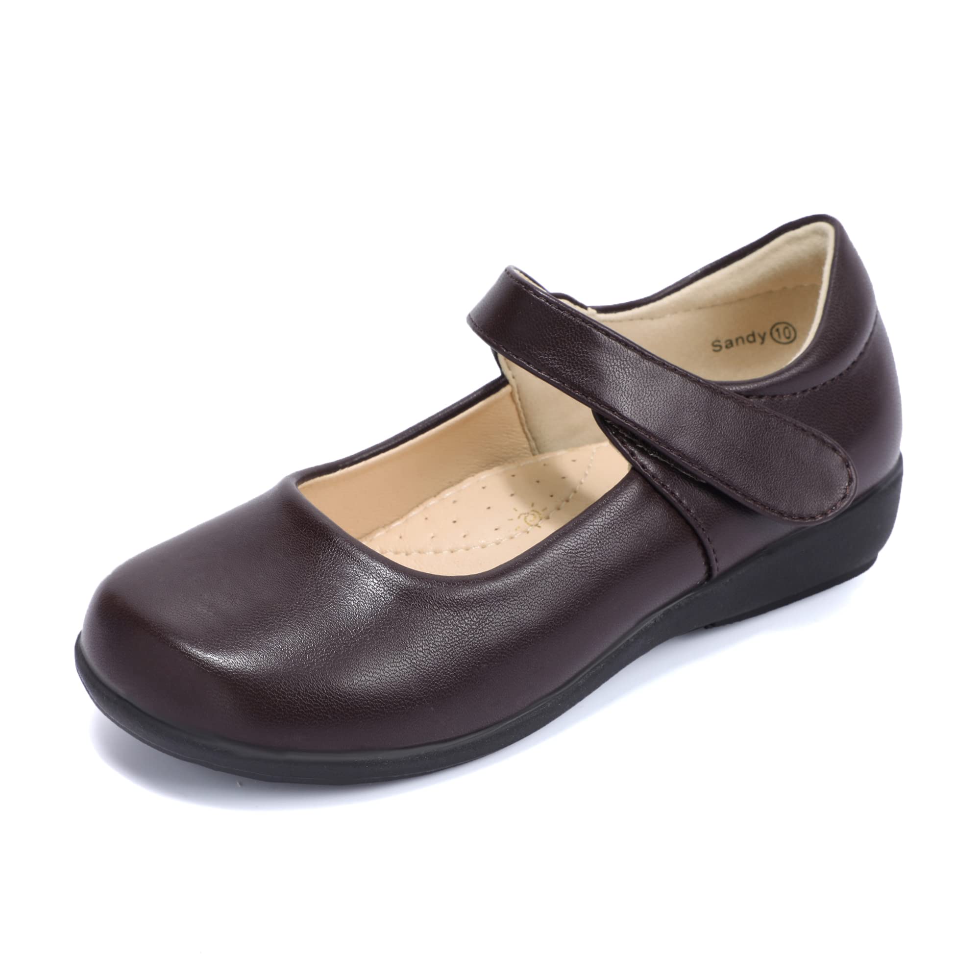 PANDANINJIA Girls Mary Jane Shoes for School Uniform - Comfortable Dress Flats for Toddler, Little Kid & Big Kid - Perfect for School, Church, and Special Occasions