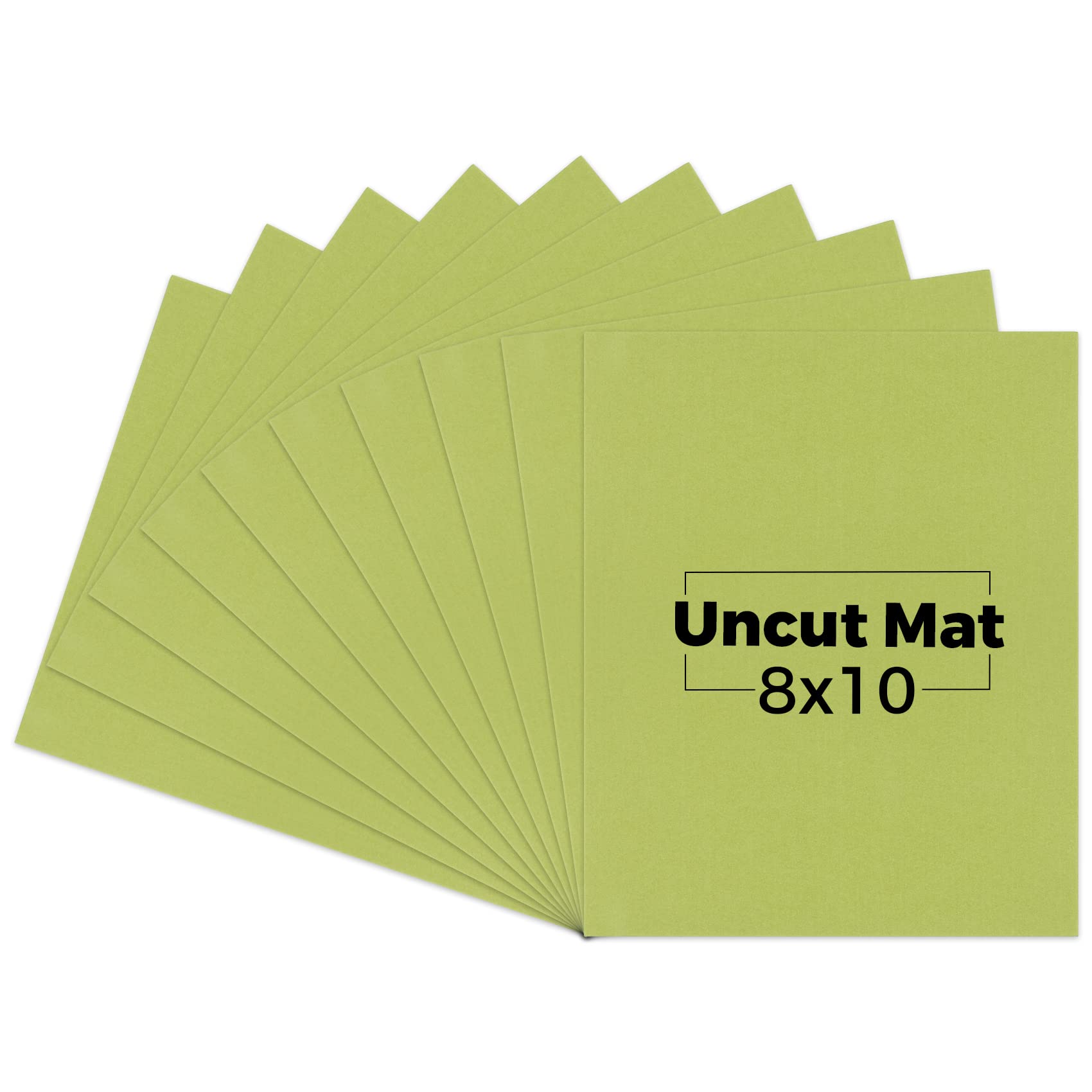 10 Pack 8x10 Uncut Photo Mat Boards - Olive Green Matte Backing Boards for Pictures, Prints, Frames & Artwork | Perfect for DIY Framing, Scrapbooking & Home Decor Projects
