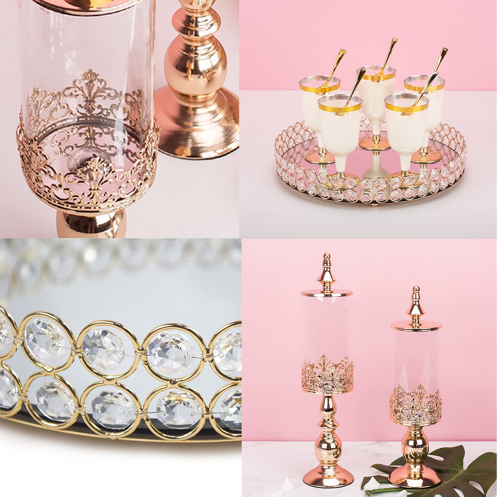 YIYIBYUS 10-Piece Silver & Gold Cupcake Stand Set - 7-Tier Metal Dessert Table Stand for Birthday Parties, Baby Showers, Anniversaries & Afternoon Tea (Gold) | Perfect for Wedding Receptions, Bridal Showers & Holiday Celebrations