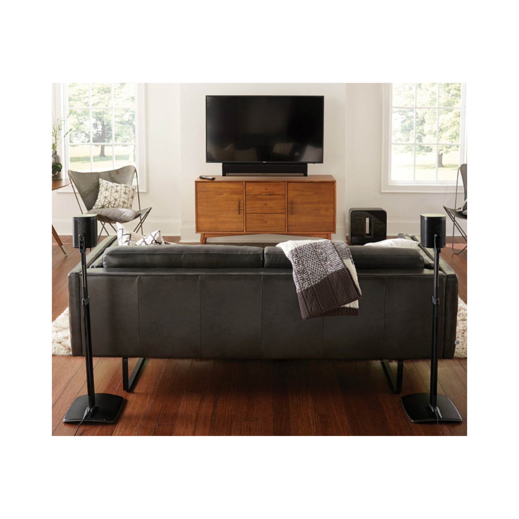 Sanus WSSA2 Adjustable Wireless Speaker Stand - Compatible with Sonos One & Play Series - Perfect for Home Theater, Gaming & Music Listening