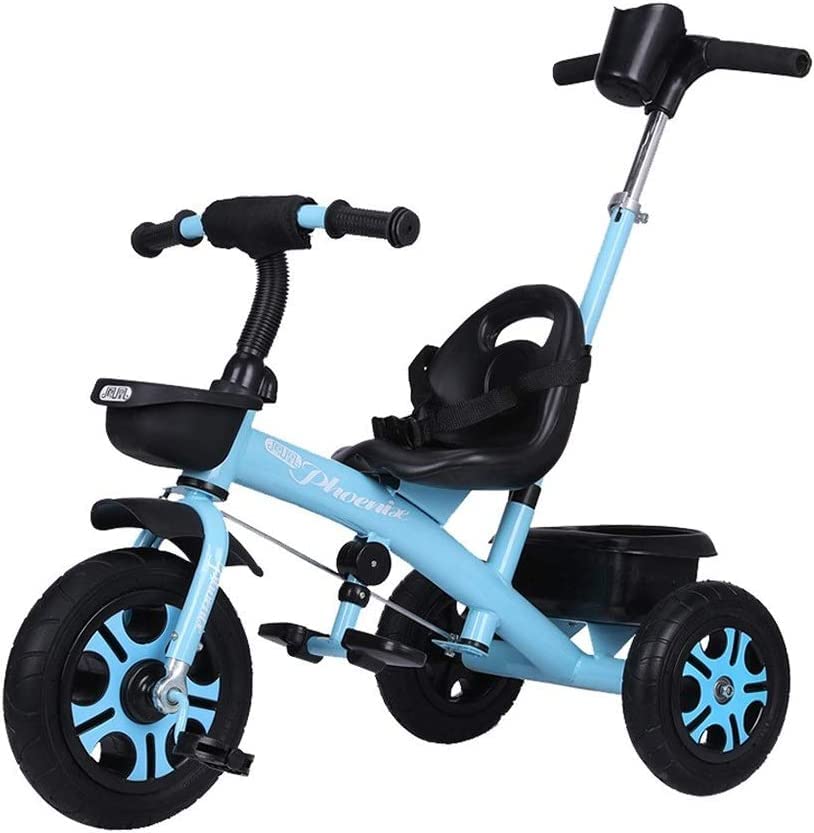 Foldable Toddler Tricycle for 1-6 Year Olds - Adjustable Multi-Purpose Kids Bike with Parent Push Handle - Blue Ride-On Toy for Boys & Girls | Perfect for Outdoor Play, Park Rides & Backyard Fun