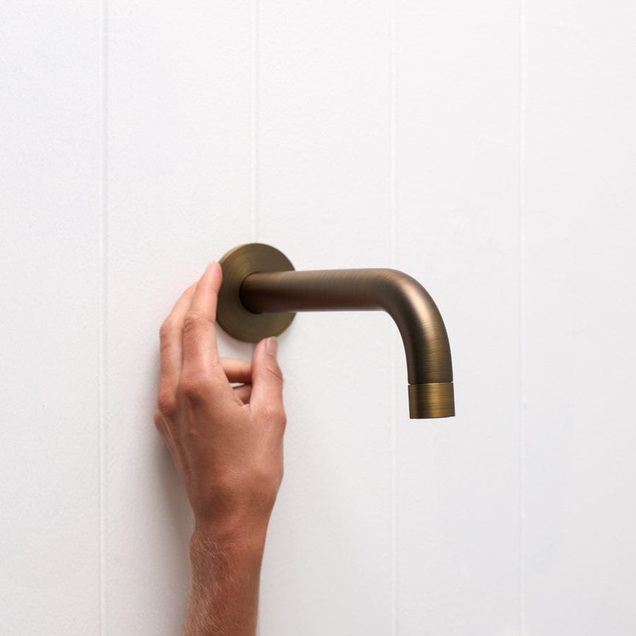 Antique Brass Sydney Wall Spout - Vintage Style Bathroom Faucet for Sink, Basin & Outdoor Garden Use