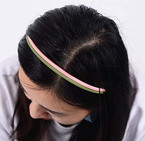 Shidara Matte Plastic Elastic Hair Bands & Wavy Comb Headband Set - 6 Pack Thin Teeth Headbands for Women & Girls, DIY Hair Accessories for Styling, Work, School & Everyday Use
