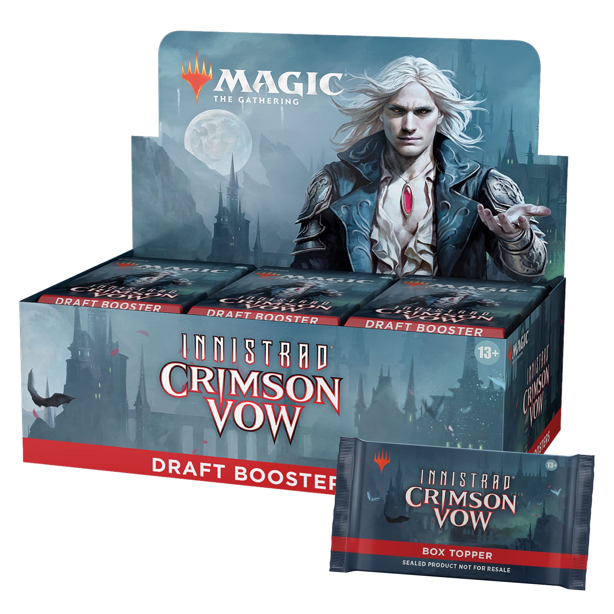 Magic: The Gathering Innistrad Crimson Vow Draft Booster Box - 36 Packs + Dracula Box Topper (541 Cards) | MTG Collector's Edition for Trading Card Game Enthusiasts | Perfect for Game Nights, Tournaments & Deck Building
