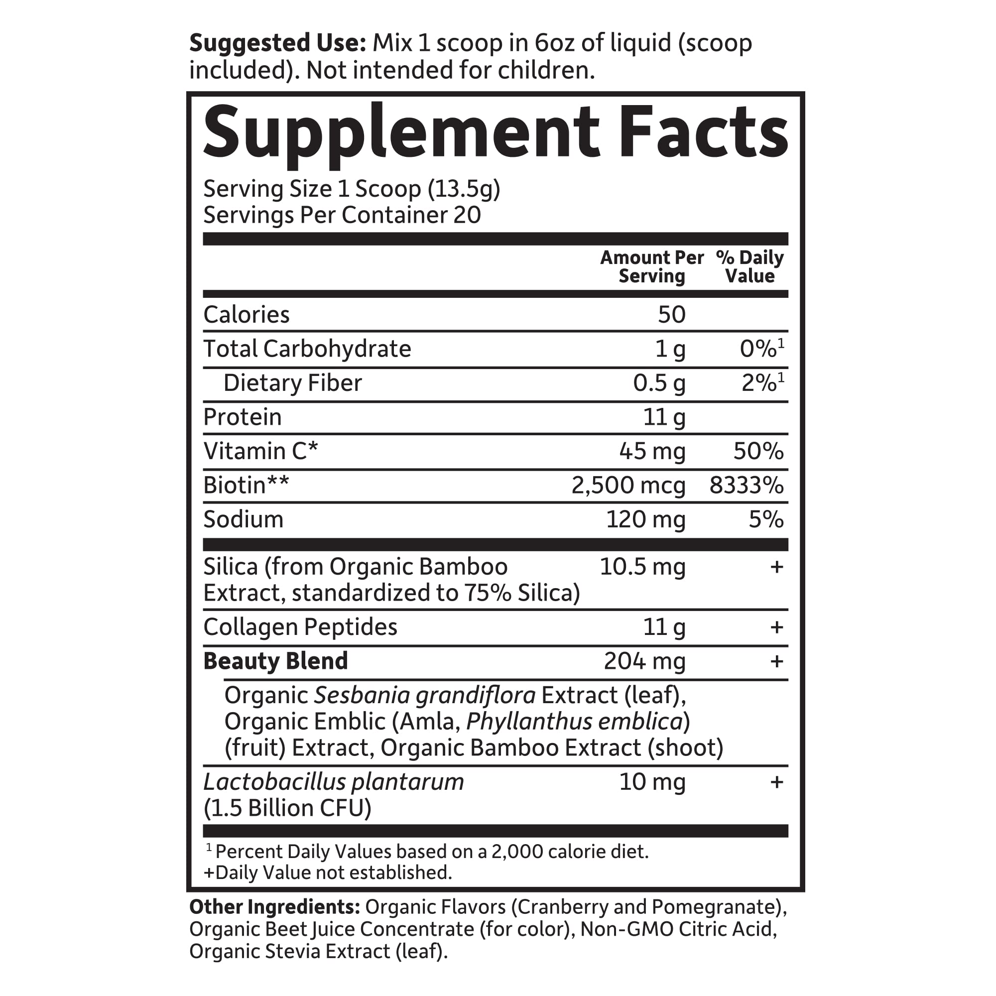 Garden of Life Grass Fed Collagen Beauty Powder - Cranberry Pomegranate Flavor, 20 Servings, Hydrolyzed Collagen Peptides for Women & Men, Supports Hair, Skin & Nails - Perfect for Smoothies, Coffee & Post-Workout Recovery