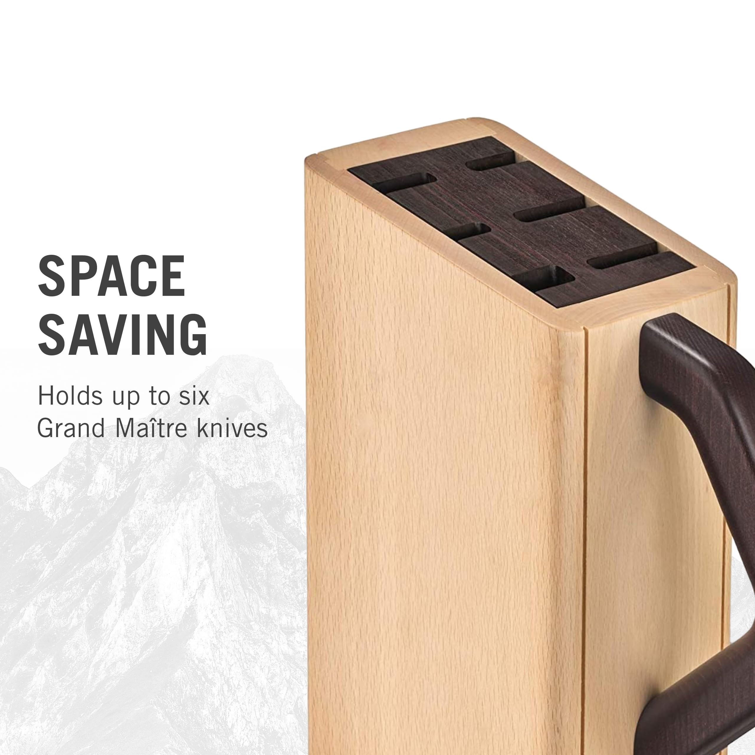 Victorinox 7.7040.0 Grand Maître Elegant Beechwood Knife Block - Premium Wooden Knife Storage Organizer for Chef & Kitchen - Secure Storage & Easy Access for 8.9
