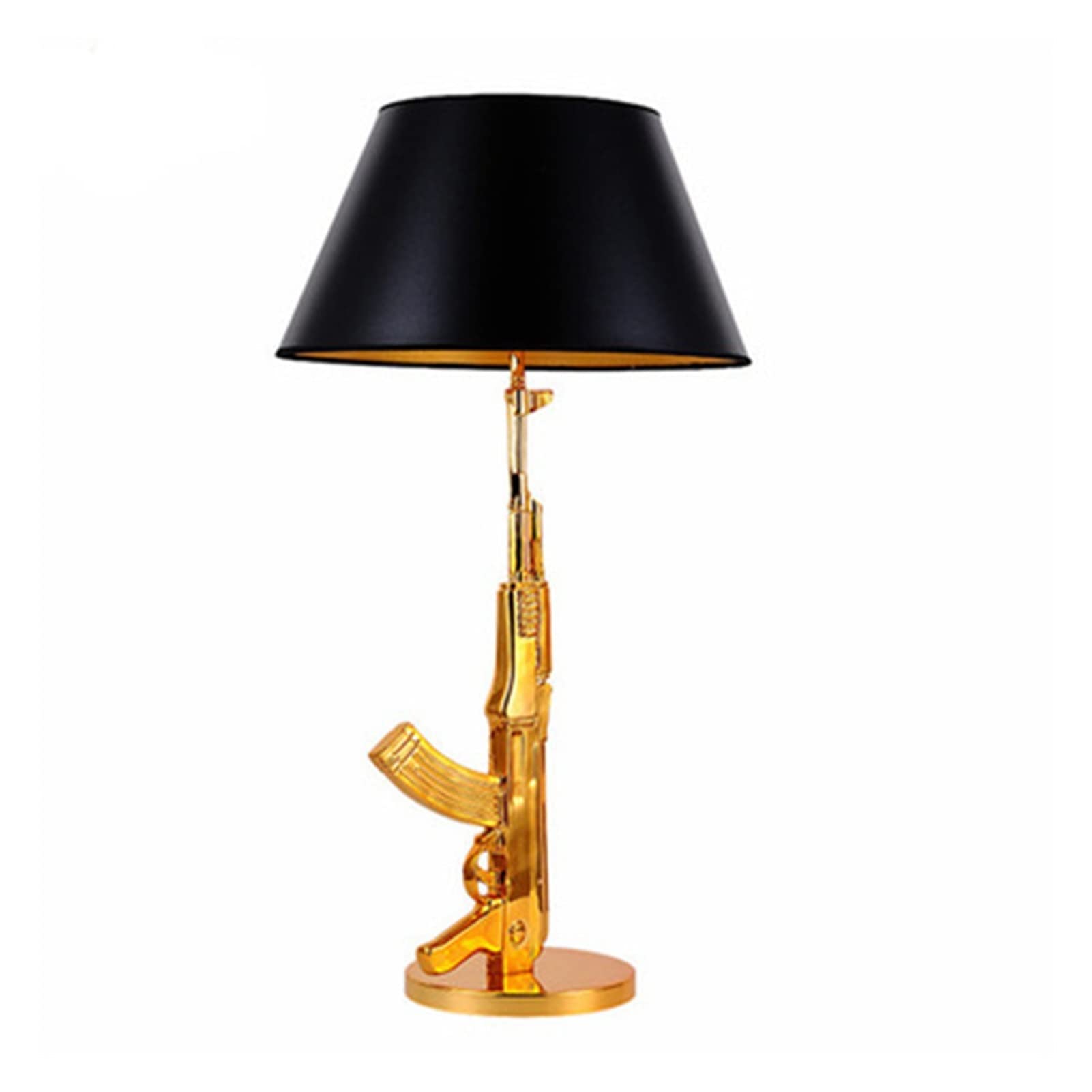 Modern Gold Gun Table Lamp - 92cm Stylish Bedside & Desk Light for Bedroom, Living Room, Hotel, Kids Room | Night Light & Decorative Accent for Home Office, Study, Dorm & Lounge