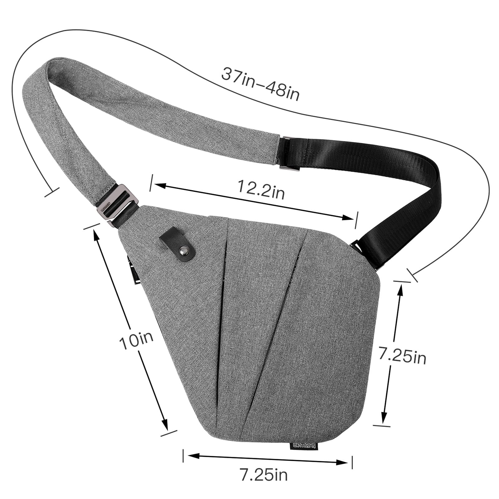 WEIATAS Sling Bag for Men & Women - Adjustable Chest Shoulder Backpack, Lightweight Crossbody Bag for Travel, Hiking, Cycling & Outdoor Activities
