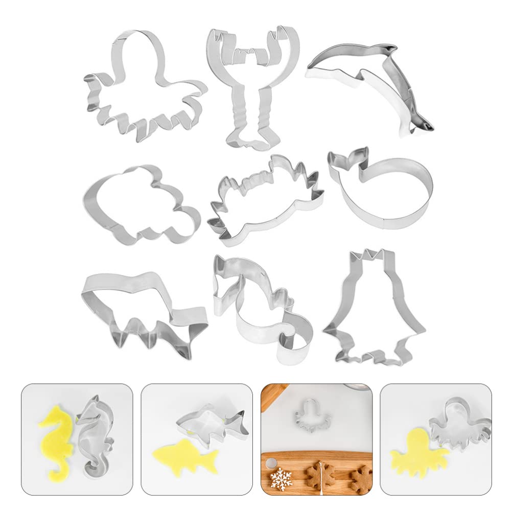 VALICLUD 9-Piece Sea Animal Cookie Cutter Set - Stainless Steel Baking Molds for Cookies, Biscuits, Cakes - Perfect for DIY Baking, Kids Parties, Christmas, Halloween & Holiday Treats