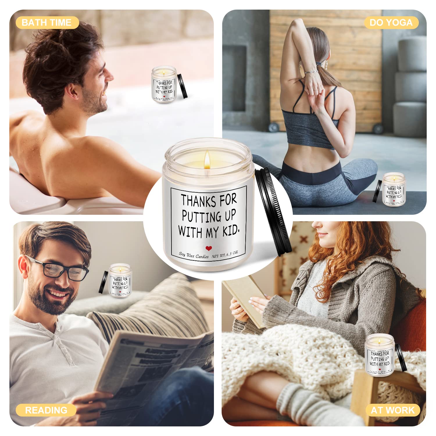 Personalized Teacher Gifts - Thoughtful Thank You Present for Educators, Daycare Teachers, Nannies & Retired Teachers - Ideal for Teacher Appreciation Week, Graduation, End of Year & Retirement Celebrations - Scented Candle Gift Set for Women & Men