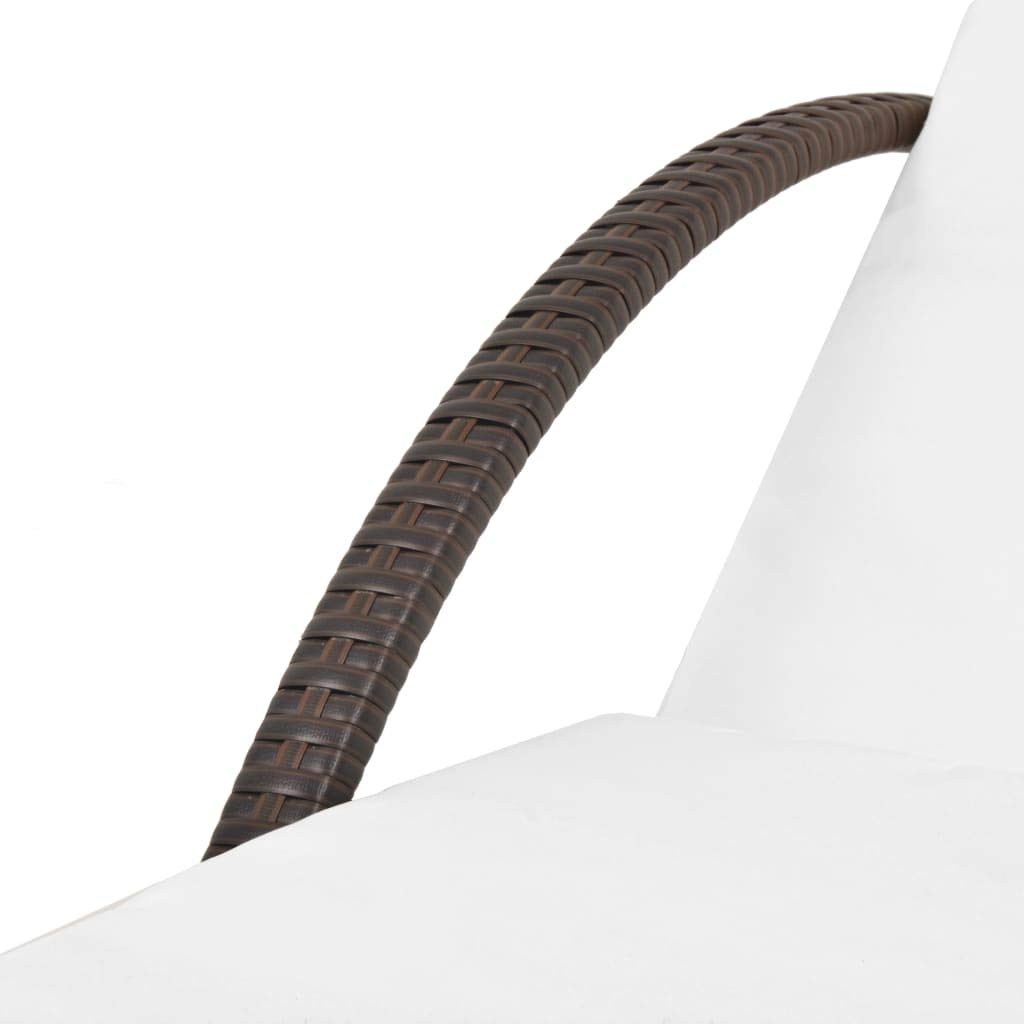 Premium FAMIROSA Sun Lounger with Comfortable Cushion & Side Table - Durable Poly Rattan in Elegant Brown | Perfect for Poolside, Patio, Beach & Outdoor Relaxation