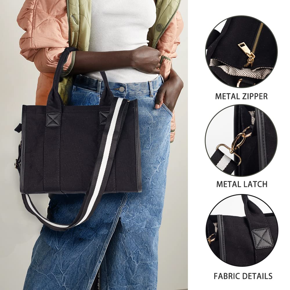 Stylish Canvas Tote Bag for Women - Durable Crossbody & Top Handle Handbag - Perfect for Shopping, Beach, Work & Travel Accessories