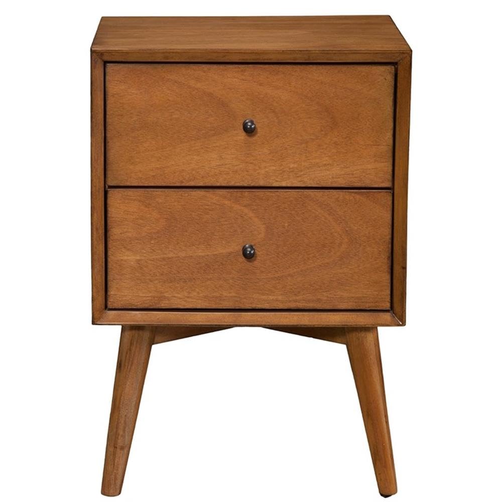 Home Square 2-Piece Bedroom Set - Full Size Panel Bed & Nightstand in Acorn Brown - Perfect for Small Spaces & Guest Rooms