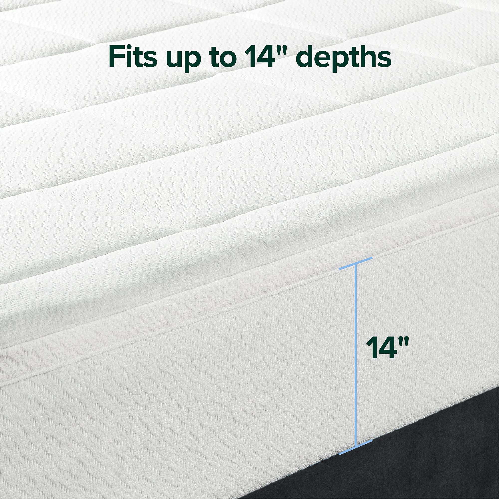 ZINUS 2 Inch Cooling Gel Memory Foam Mattress Topper Queen Size - Quilted Plush Cover, Green Tea Infused for Pressure Relief & Pain Relief - Perfect for Back Sleepers, Hot Sleepers & Guest Bedrooms