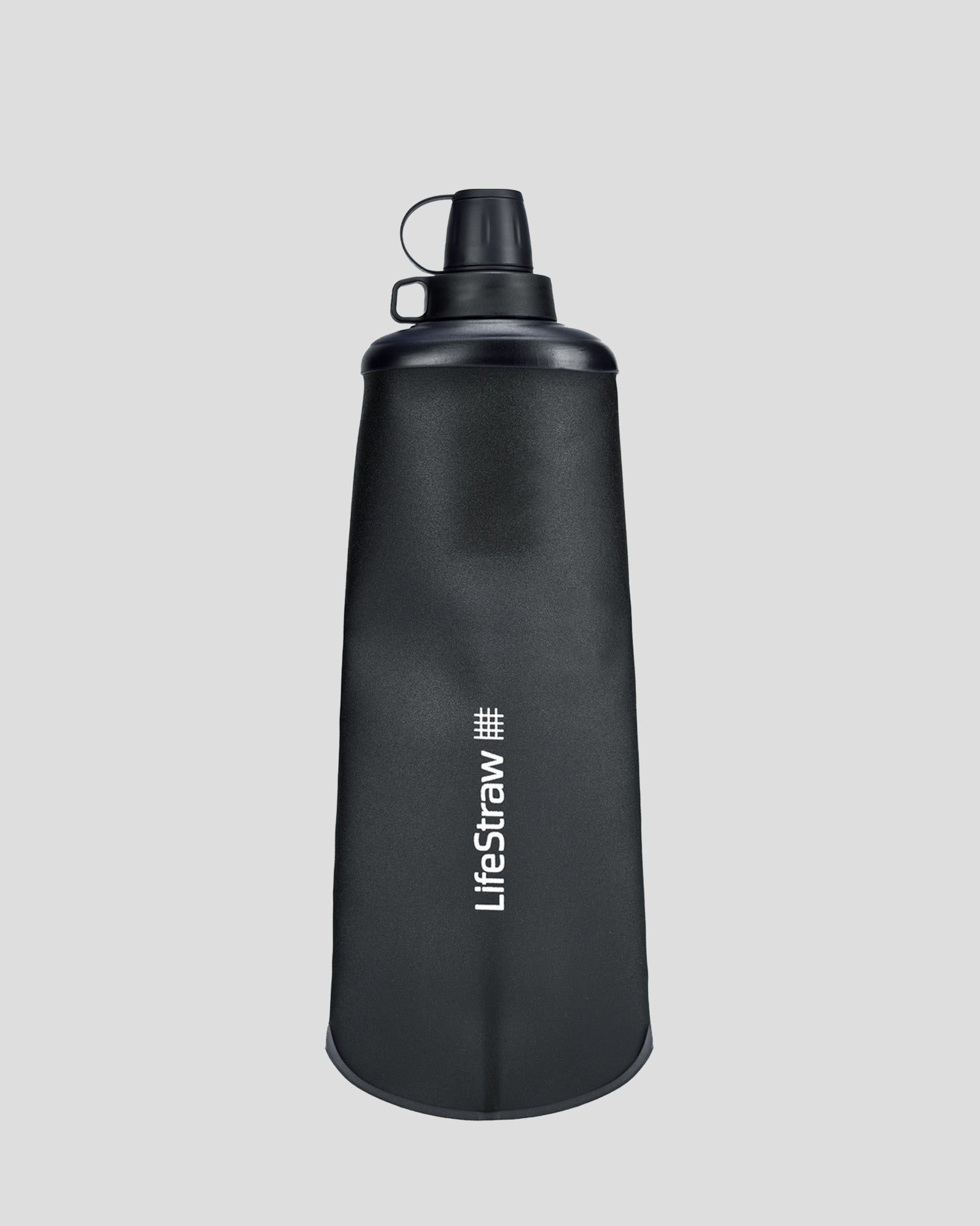 LifeStraw Peak Squeeze Water Filter Bottle 1L - Portable Gravity Purifier for Hiking, Camping & Emergency Preparedness (Dark Grey)