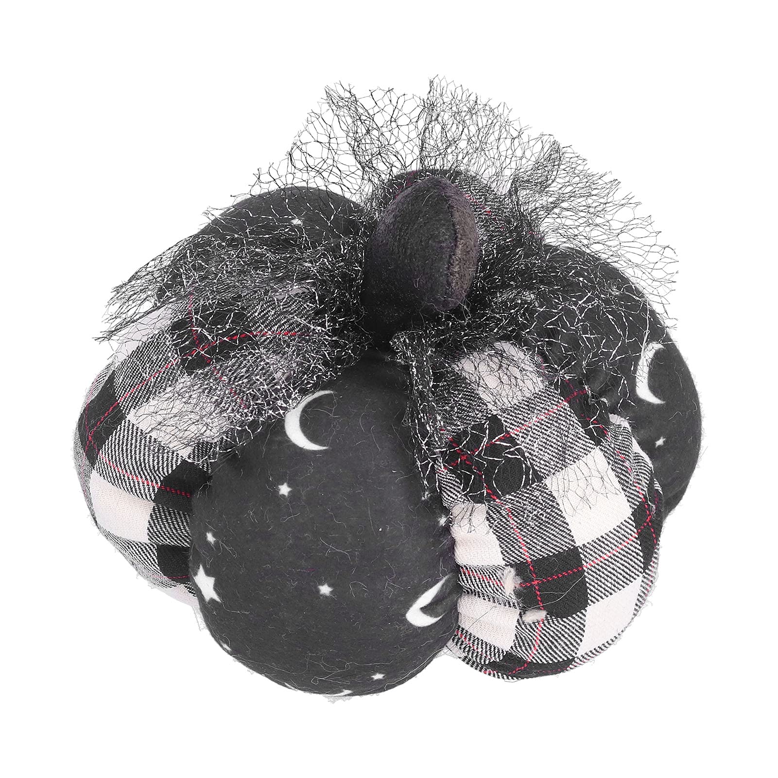 01 Pumpkin Plush Doll - Halloween Decorations with Durable Construction & Soft Cotton Material - Perfect for Living Room, Bedroom, Closet or Restaurant Decor (Black and White Grid Pattern) - Great for Fall Season, Halloween Parties, Home Styling and Gift Giving