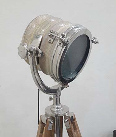 THOR INSTRUMENTS Nautical Retro Wooden Spotlight - Vintage Industrial Designer Lighting for Home & Office Decor | Perfect Gift for Rustic, Beach House & Loft Interiors