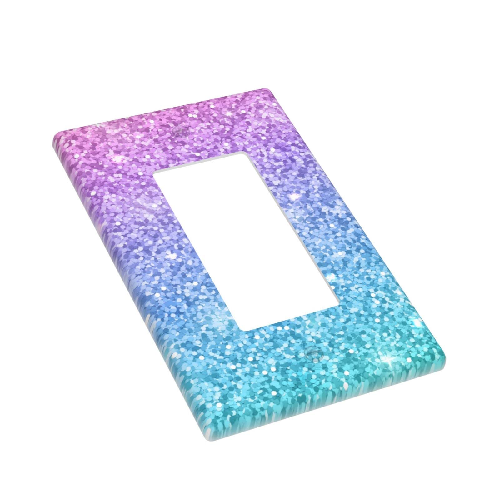 Pink and Blue Light Switch Cover - 1-Gang Wall Plate (1 Pack) - Decorative Electrical Outlet Cover for Bedroom, Living Room, and Home Decor
