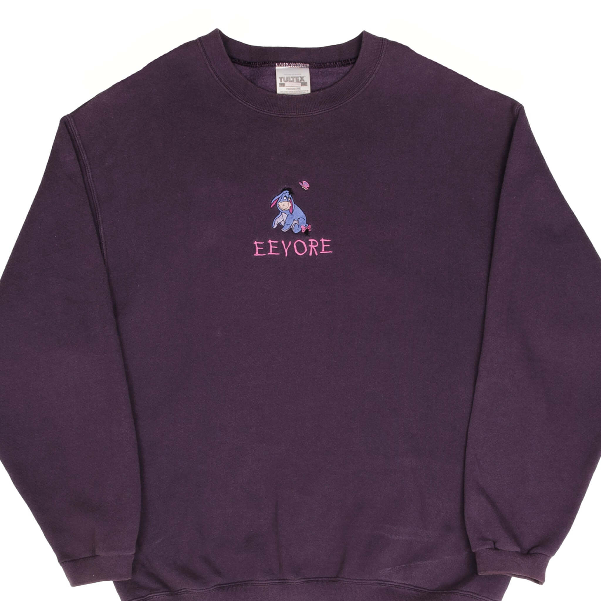 Vintage Disney Eeyore Embroidered 1990s Sweatshirt - Medium Size - Retro Winnie the Pooh Character Hoodie for Disney Fans & 90s Fashion Lovers
