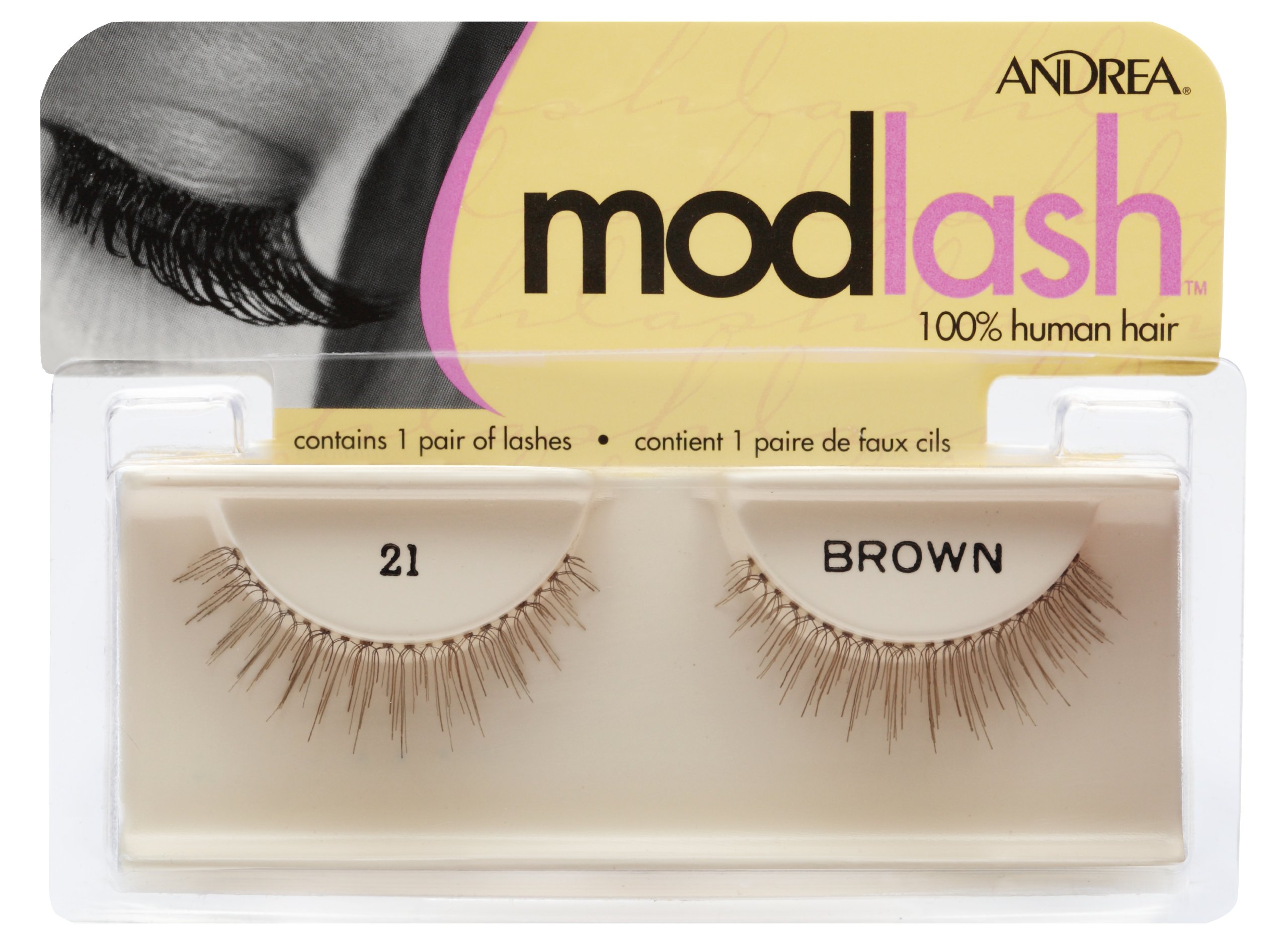 Andrea Mod Strip Lash Pair Style 21 Brown - 4 Pairs Natural Looking False Eyelashes for Everyday Wear, Parties & Special Occasions