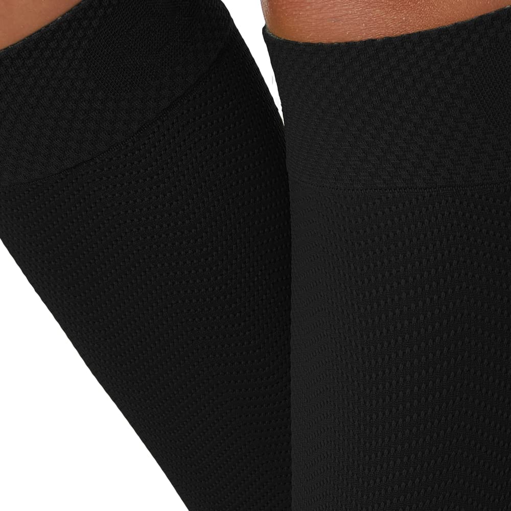 Solidea 0316A5-XL-NE Micro Massage Leg Warmers for Women - XL Size, Black - Perfect for Yoga, Running & Cold Weather Comfort