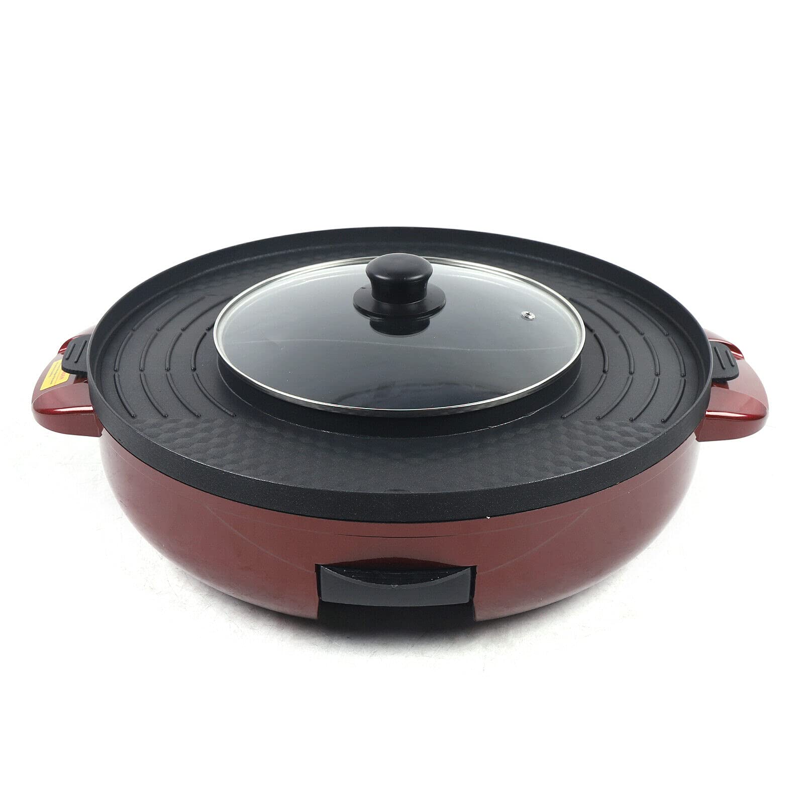 2 in 1 Electric Hot Pot & Grill - 2200W Smokeless Indoor BBQ Grill with Split-Design for Easy Cleaning, 110V Shabu Shabu Pot for Hot Pot, Soup & Korean BBQ - Perfect for Family Gatherings, Dorm Cooking & Camping Meals