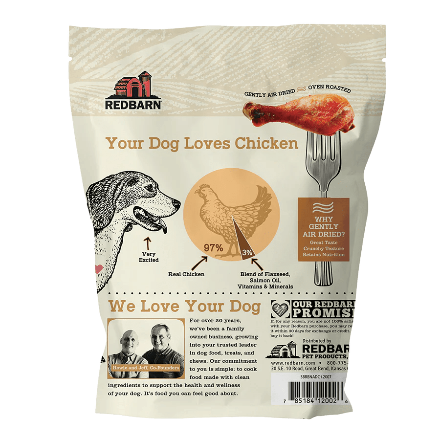 Redbarn Air Dried Chicken Recipe Dog Food - Grain Free, High Protein Natural Dog Treats for Training, Chewing & Dental Health - Perfect for Small, Medium & Large Breeds