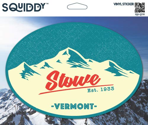 Squiddy Stowe Vermont Vinyl Sticker Decal - 3 Inch Waterproof Decal for Phone, Laptop, Water Bottle, Cooler, Skateboard - Perfect for Outdoor Adventures & Personalizing Your Gear